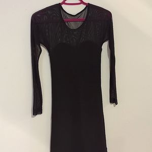 Long sleeve mesh mini dress